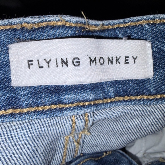 Flying Monkey Distressed Flare Jeans - Blue - Size 29 - Picture 3 of 4